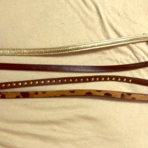 Set of 4 Skinny waist belts